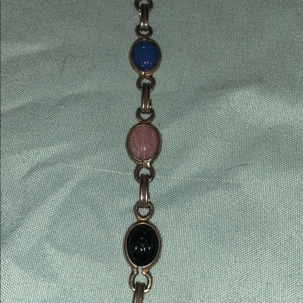 Vintage scarab jeweled bracelet - Picture 2 of 8